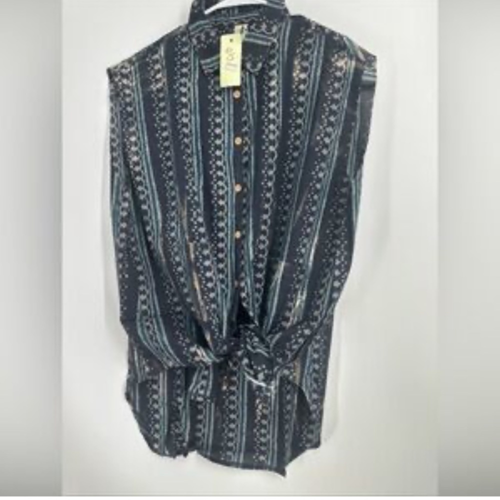 Jaded Gypsy- boho button down tank